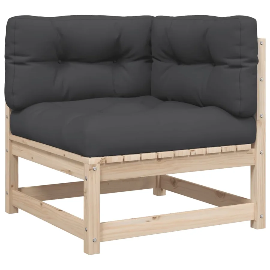 Salon de jardin 7 pcs avec coussins bois de pin massif - 5