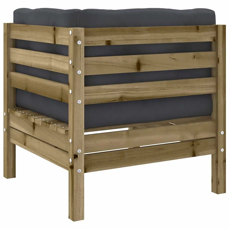 Salon de jardin avec coussins 11 pcs bois de pin imprégné - 7