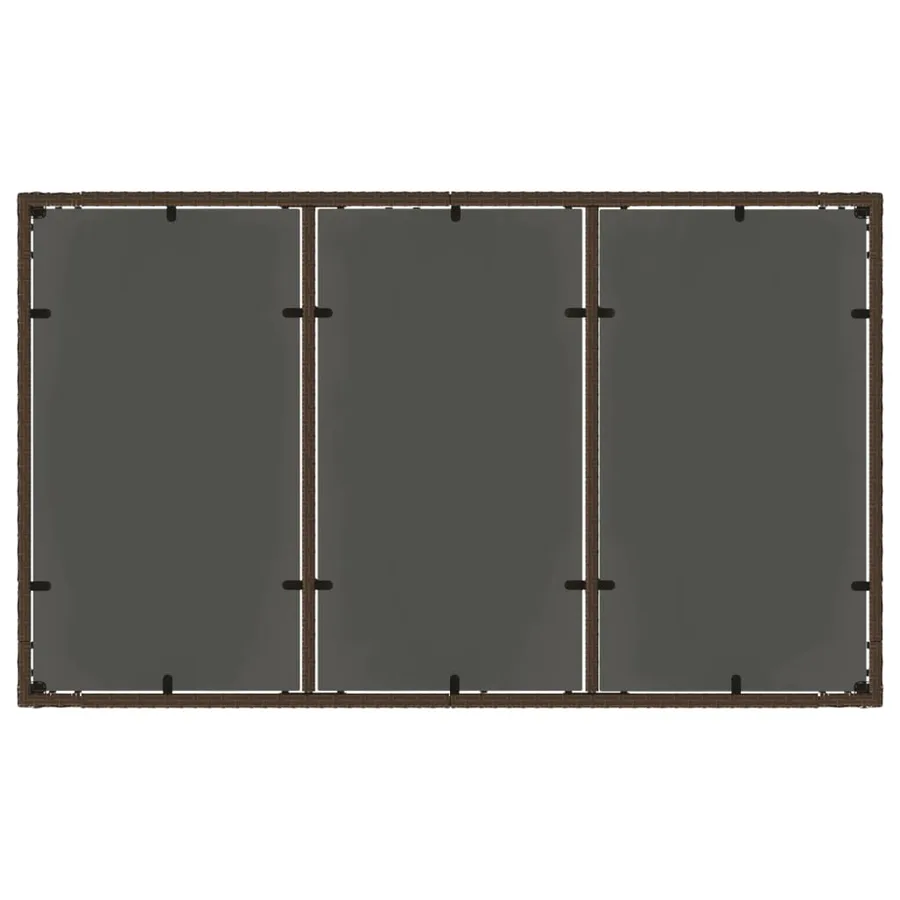 Table de jardin avec dessus en verre marron résine tressée - 7
