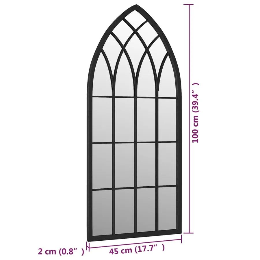 Miroir Noir 100x45 cm Fer pour utilisation à l'intérieur - 6