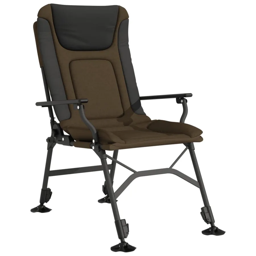 Chaise de pêche avec accoudoir pliable taupe - 2