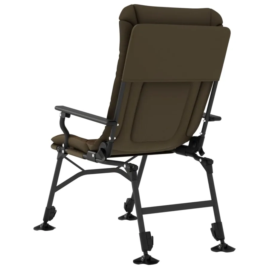 Chaise de pêche avec accoudoir pliable taupe - 5