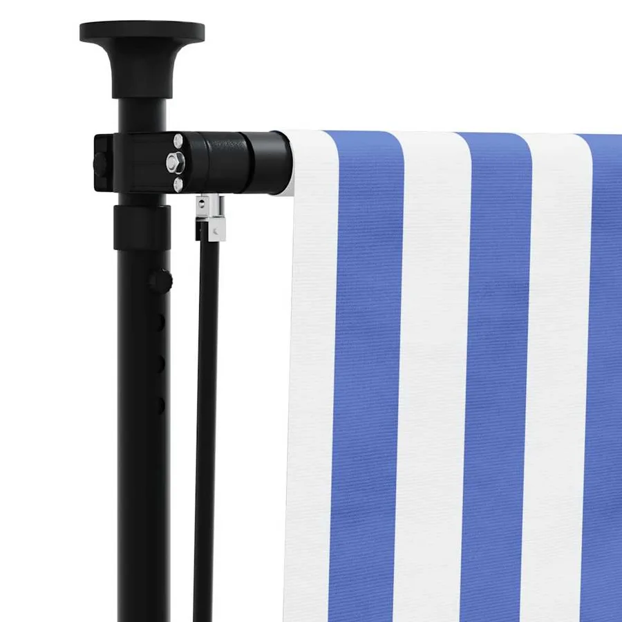 Store roulant d'extérieur bleu et blanc 200x270 cm tissu acier - 7