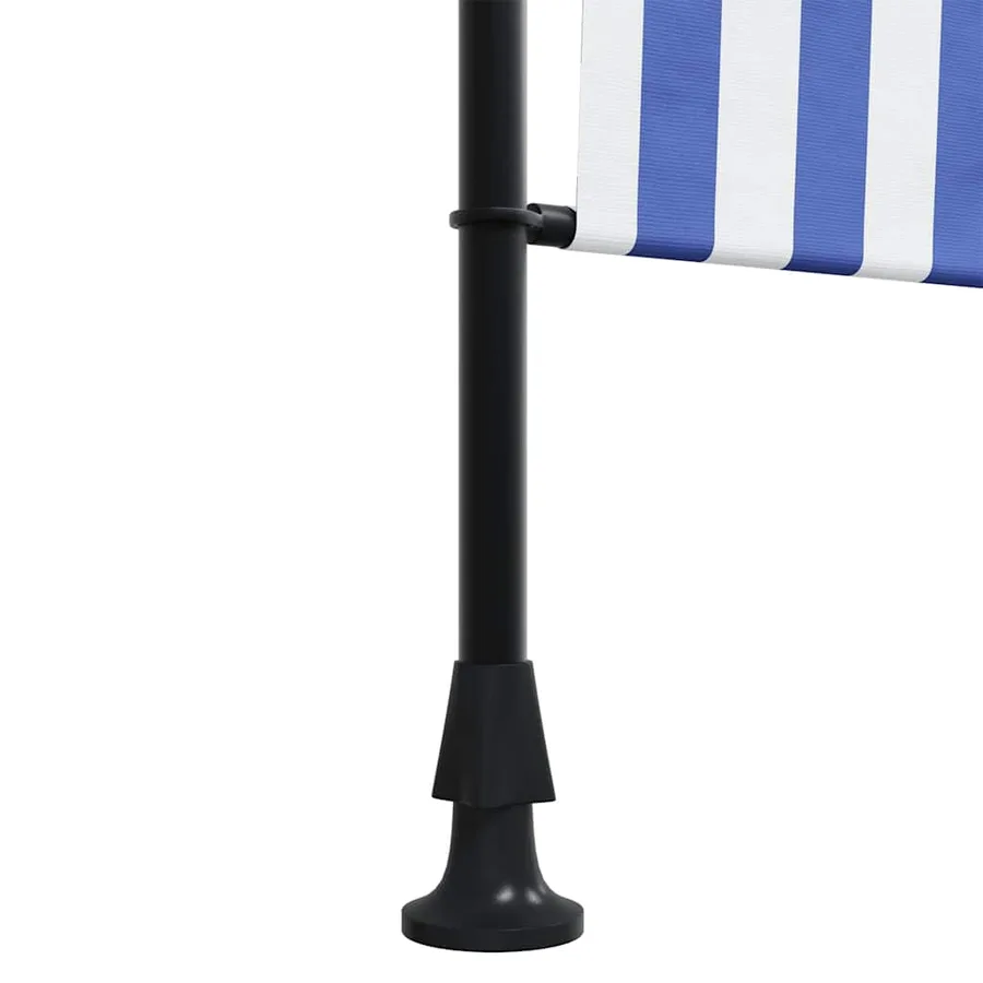 Store roulant d'extérieur bleu et blanc 200x270 cm tissu acier - 8