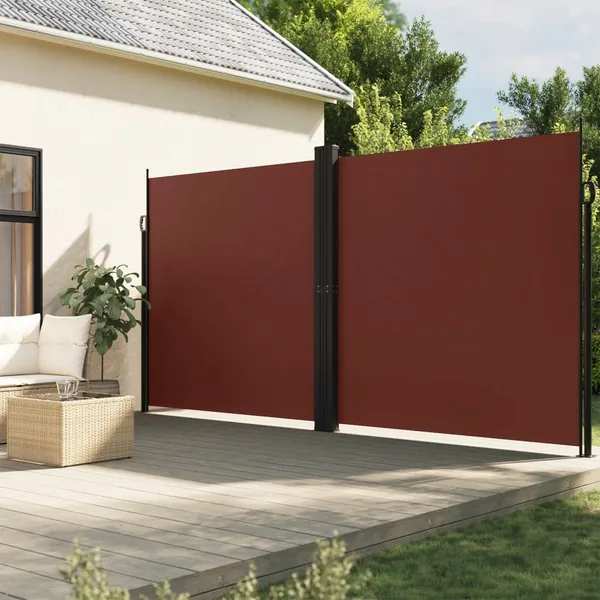 Auvent latéral rétractable marron 220x1000 cm