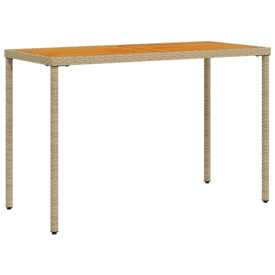 Table de jardin avec dessus en bois d'acacia beige 115x54x74 cm - 2