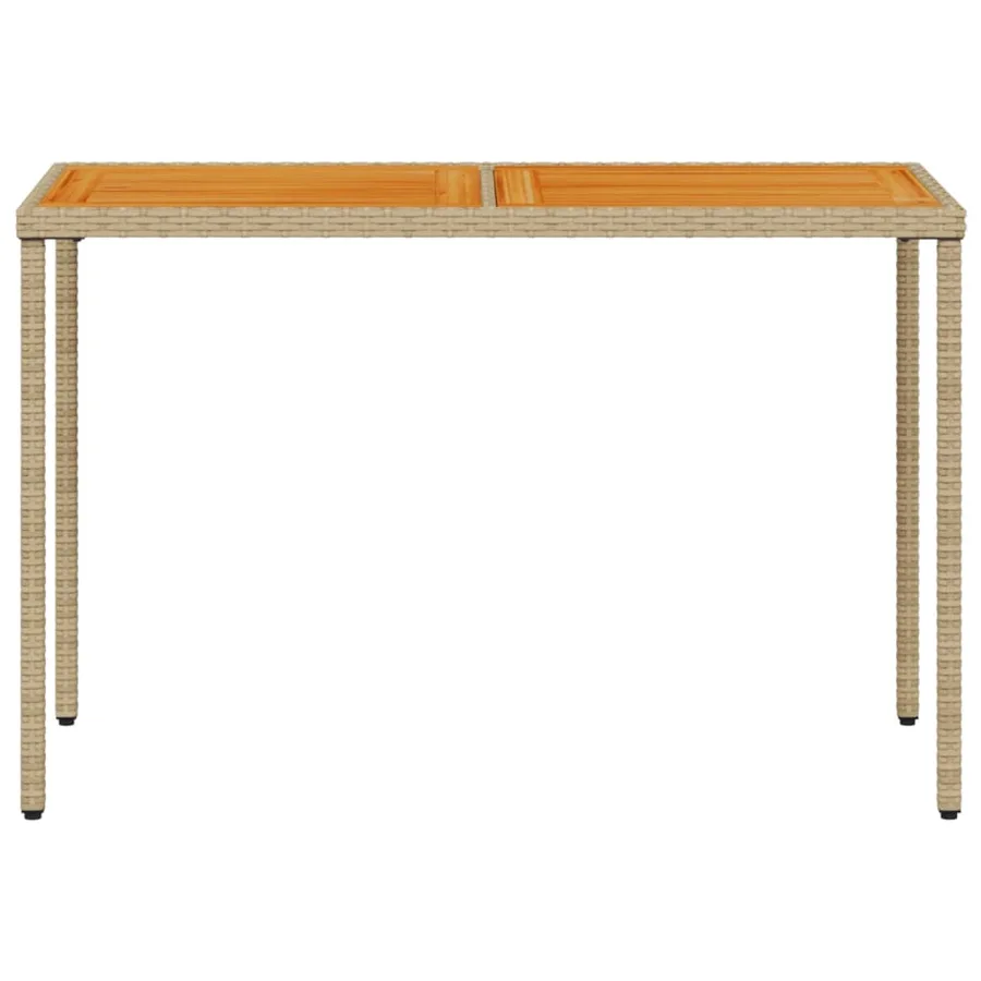 Table de jardin avec dessus en bois d'acacia beige 115x54x74 cm - 4