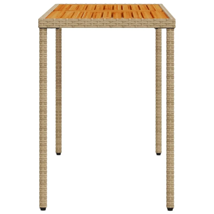 Table de jardin avec dessus en bois d'acacia beige 115x54x74 cm - 5