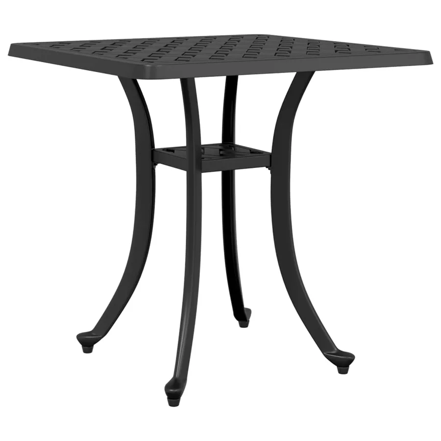 Table de jardin noir 53x53x53 cm aluminium coulé - 2