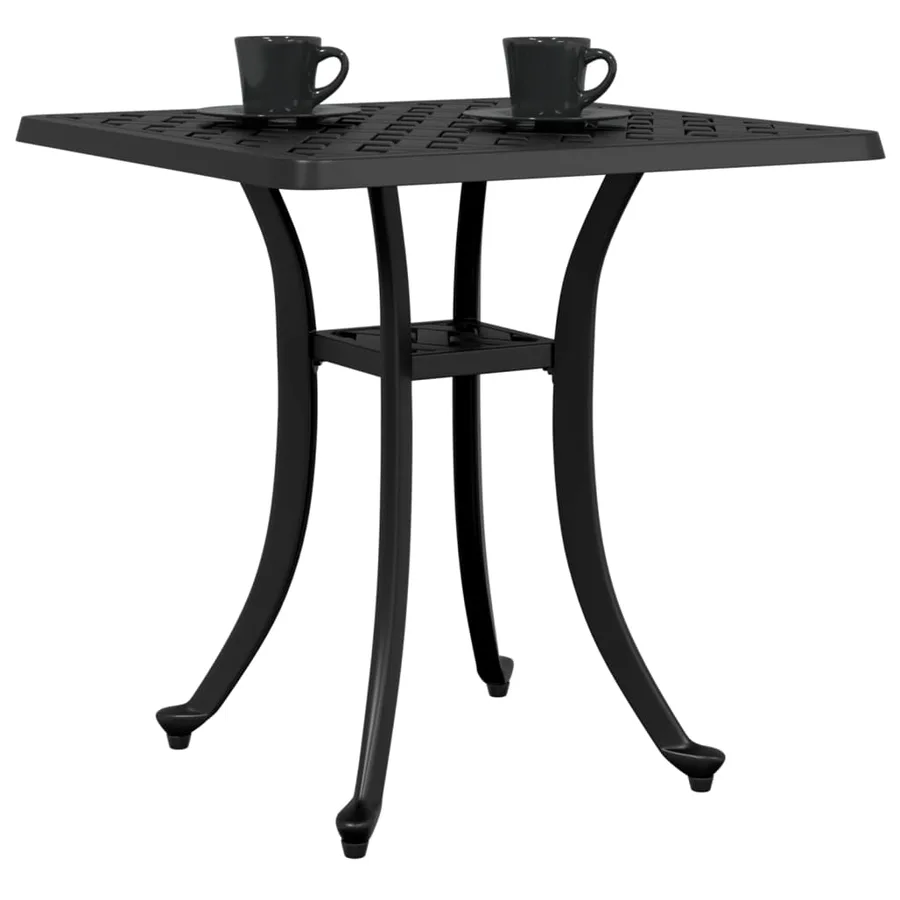 Table de jardin noir 53x53x53 cm aluminium coulé - 4