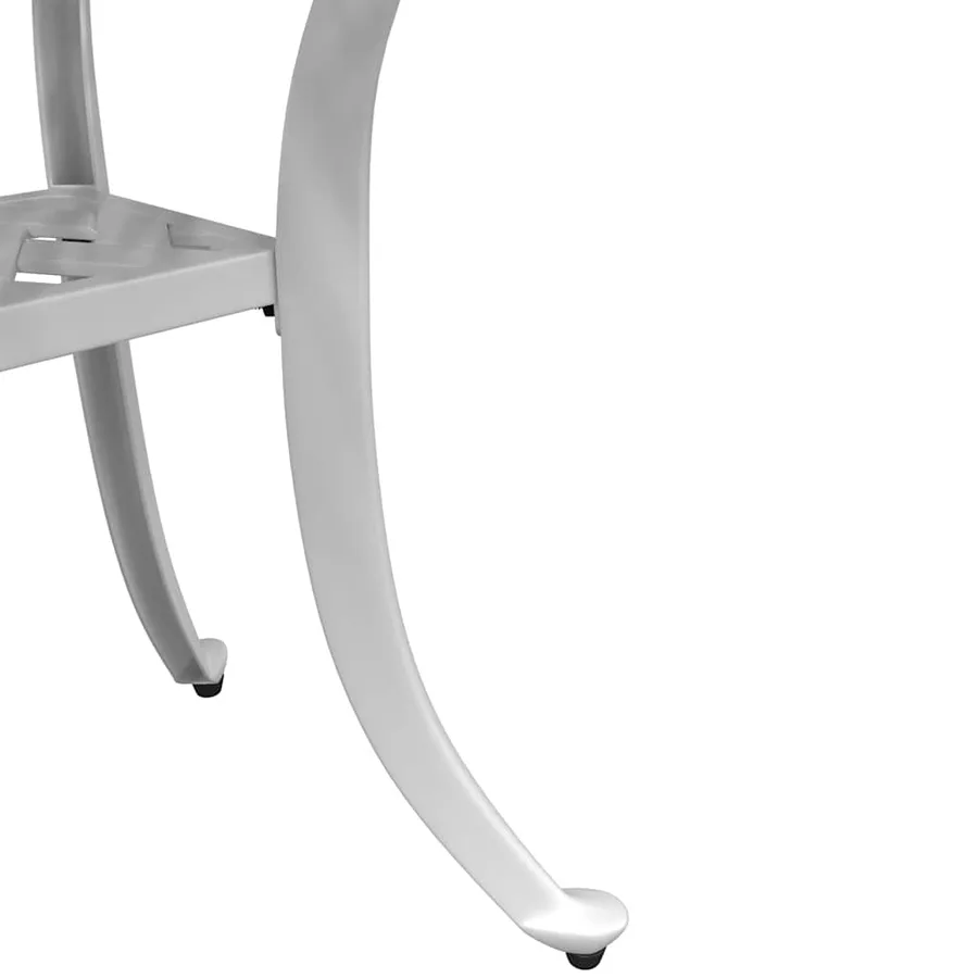 Table de jardin blanc 53x53x53 cm aluminium coulé - 10