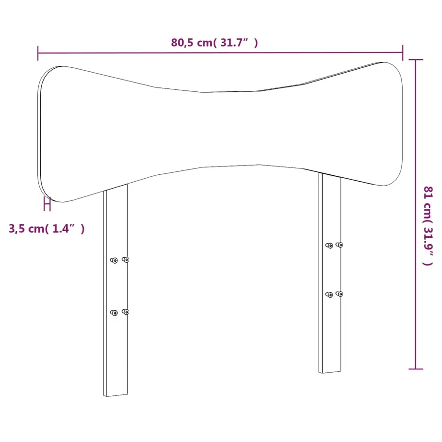 Tête de lit 75 cm bois massif de pin - 9