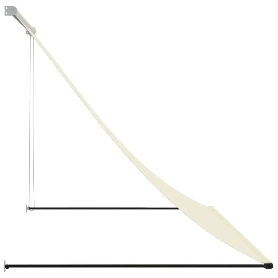 Auvent rétractable crème 200x150 m tissu et acier - 4