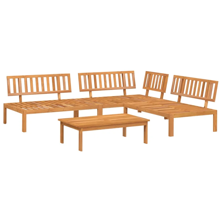 Salon palette de jardin 4 pcs bois d'acacia massif - 2