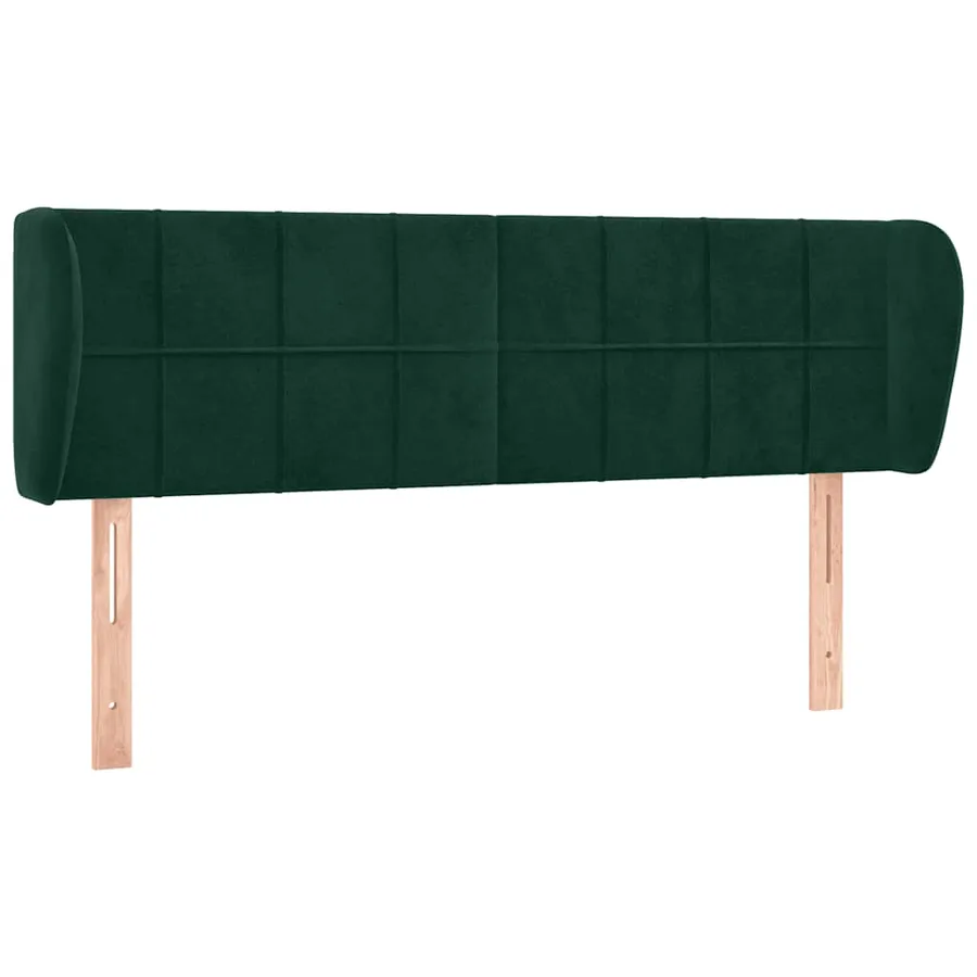 Tête de lit avec oreilles Vert foncé 147x23x78/88 cm Velours - 2