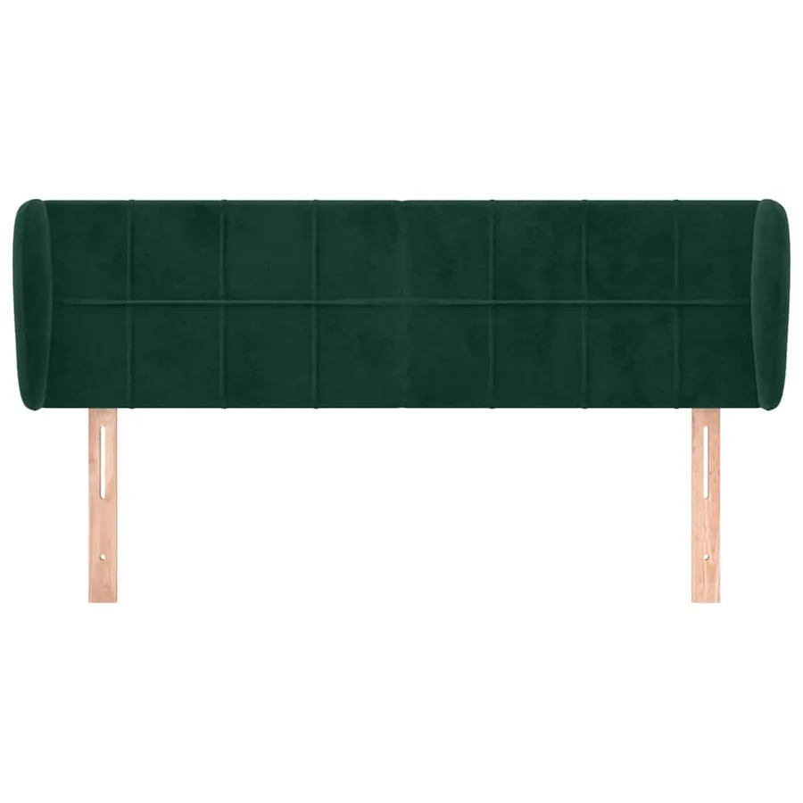 Tête de lit avec oreilles Vert foncé 147x23x78/88 cm Velours - 3