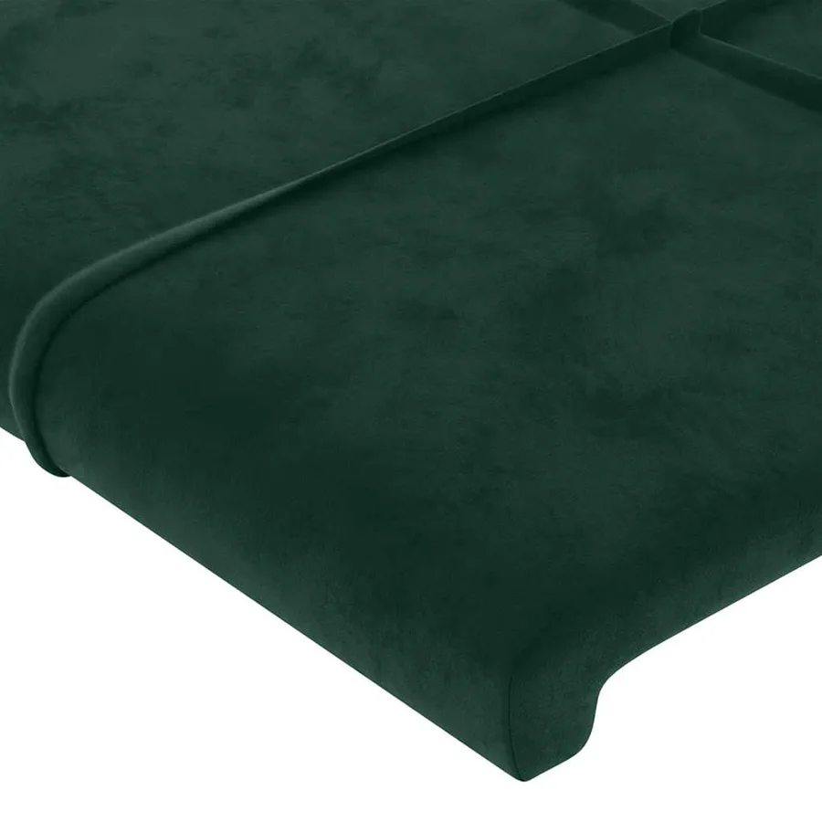 Tête de lit avec oreilles Vert foncé 147x23x78/88 cm Velours - 5