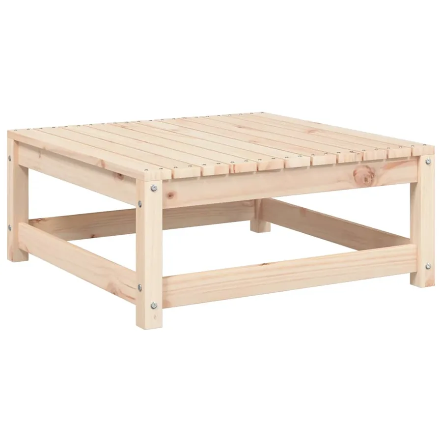 Repose-pied de jardin avec coussin bois de pin massif - 4