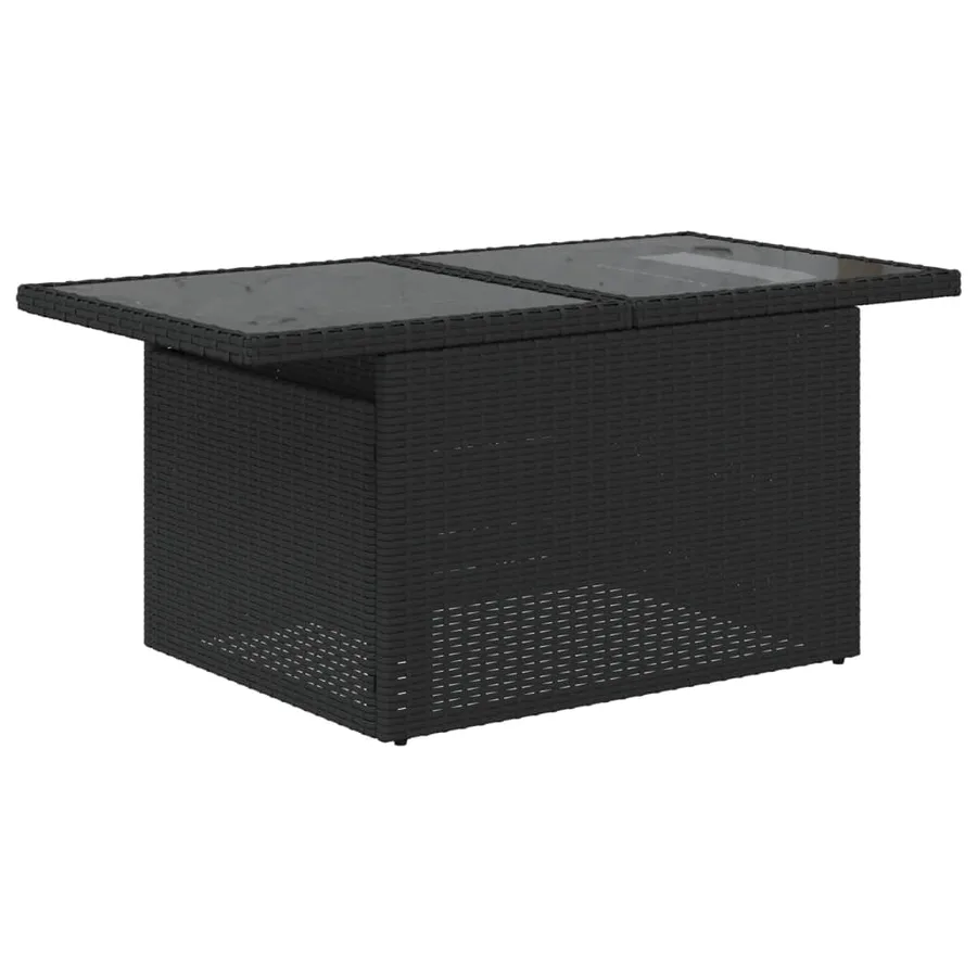 Salon de jardin 8 pcs avec coussins noir résine tressée - 7
