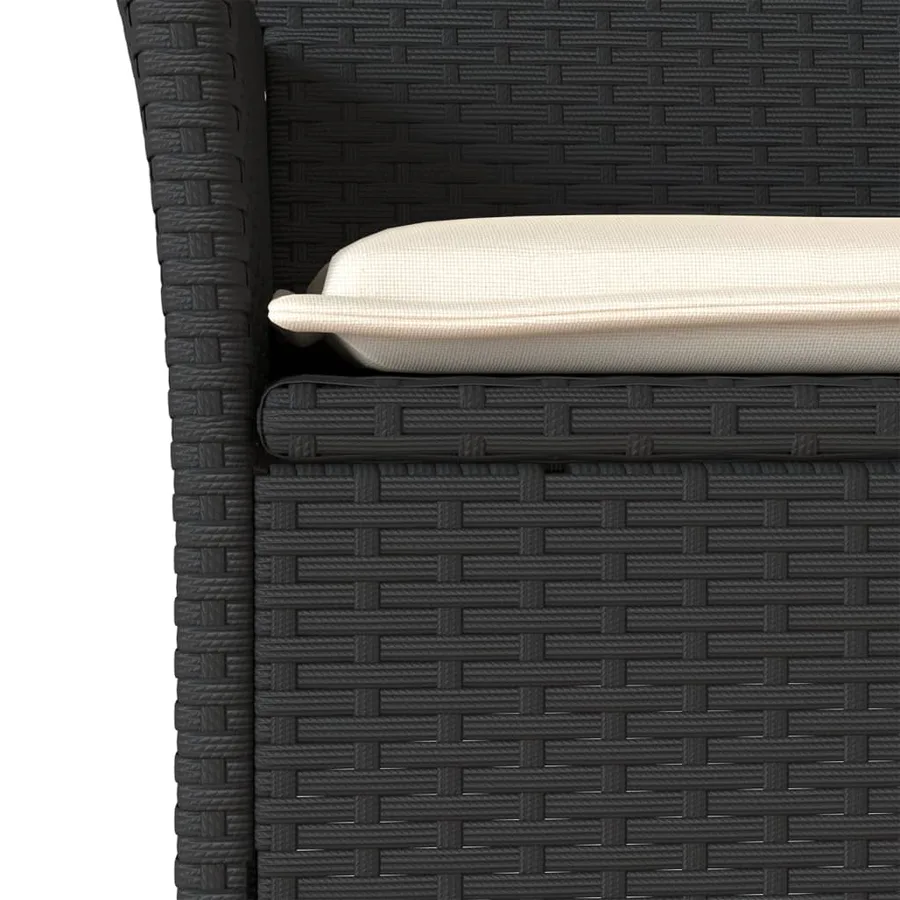Ensemble à manger de jardin et coussins 5 pcs noir rotin acacia - 5