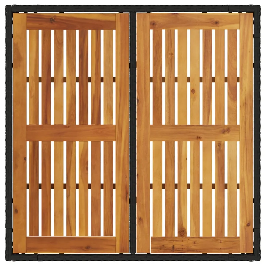 Table de jardin et dessus en bois d'acacia noir résine tressée - 7