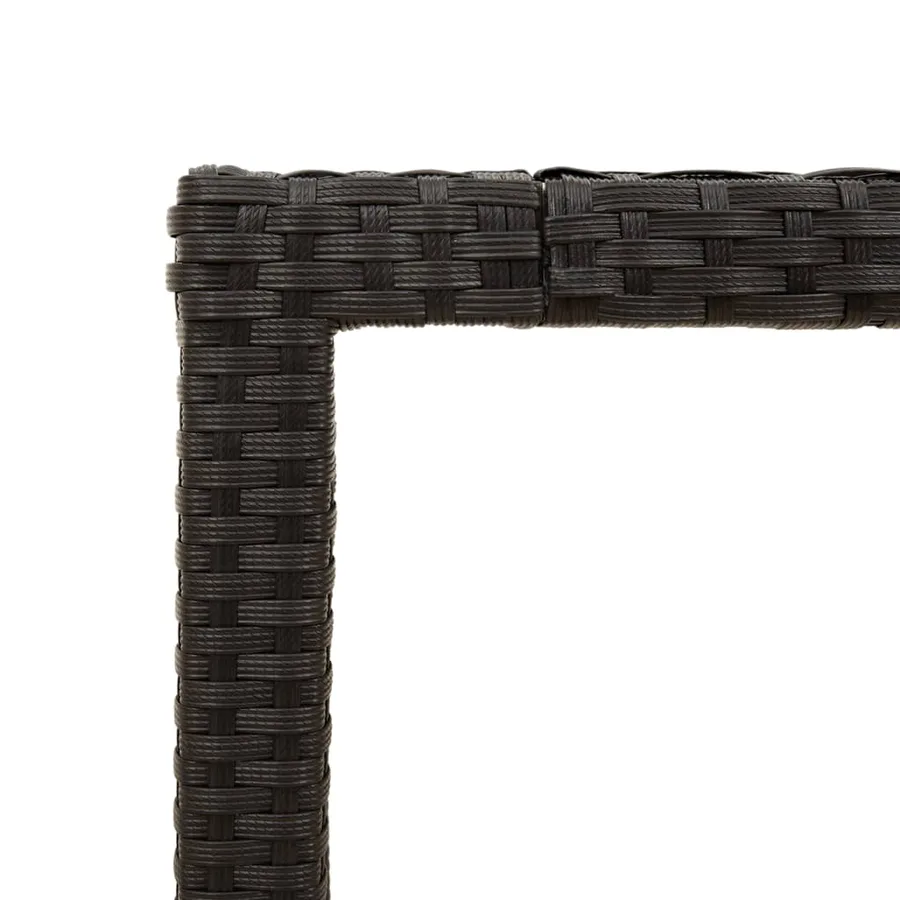 Table de jardin et dessus en bois d'acacia noir résine tressée - 9