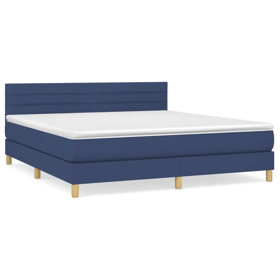Sommier à lattes de lit avec matelas Bleu 180x200 cm Tissu - 2