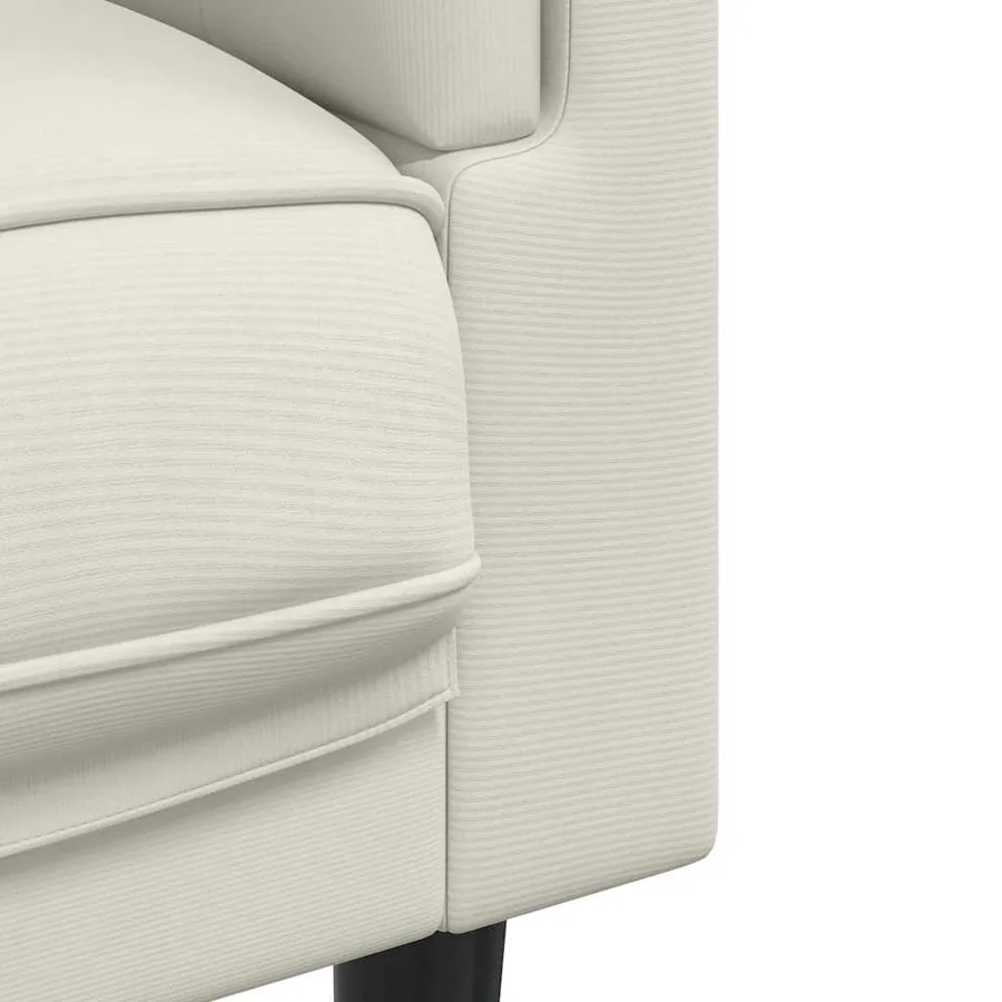 Fauteuil avec coussin crème velours - 7