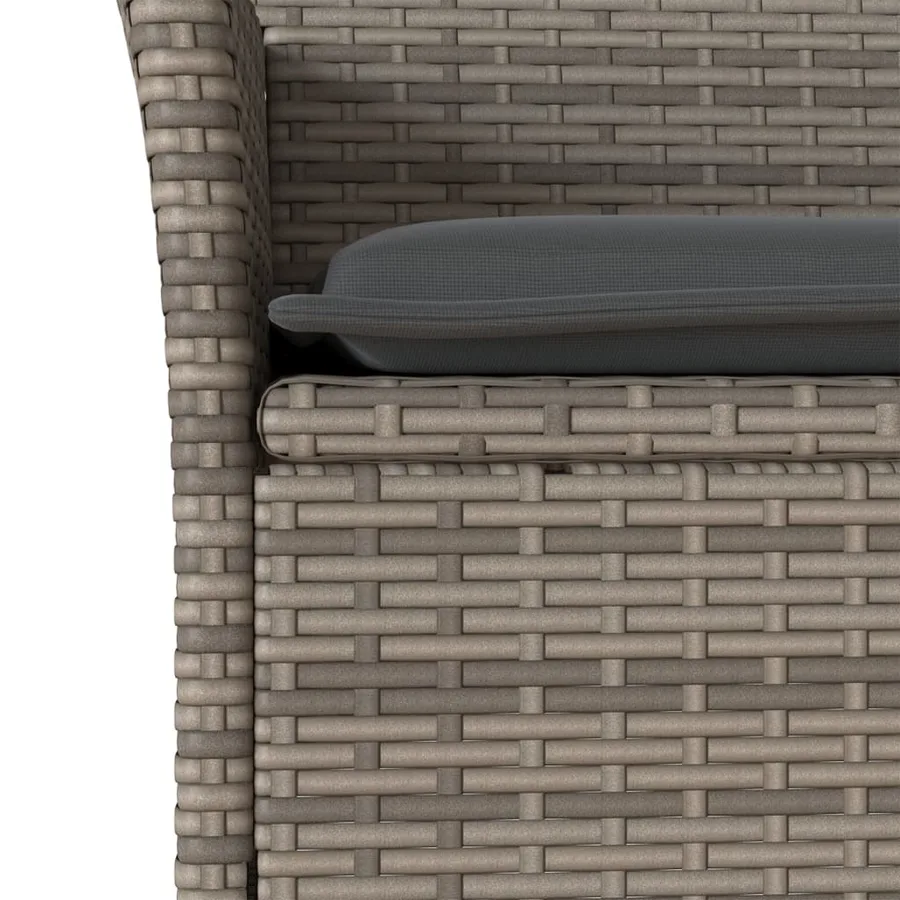 Ensemble à manger de jardin et coussins 3 pcs gris rotin acacia - 5