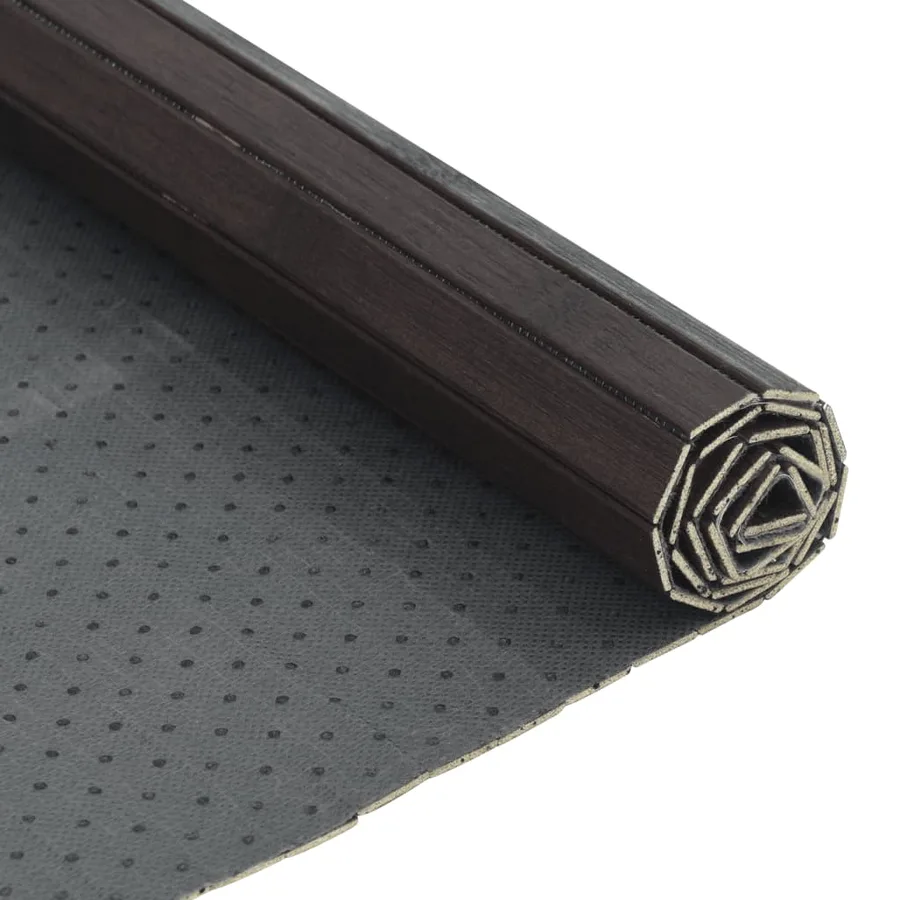Tapis rectangulaire marron foncé 70x100 cm bambou - 5