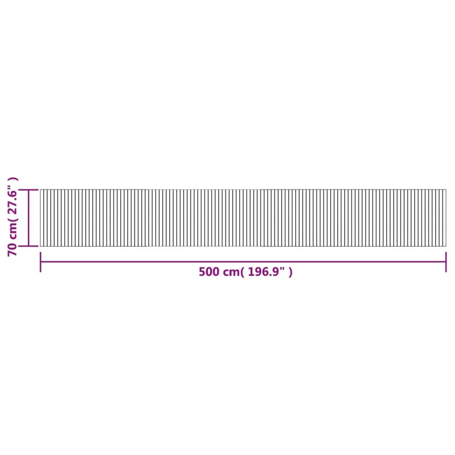 Tapis rectangulaire noir 70x500 cm bambou - 8
