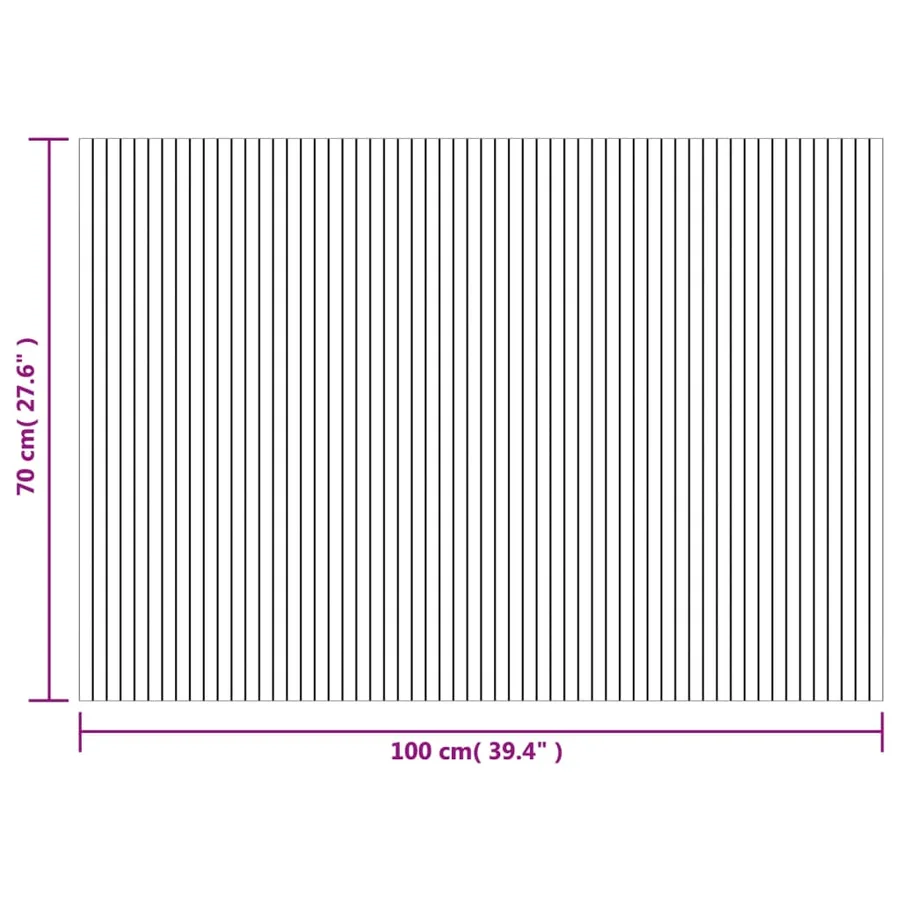 Tapis rectangulaire naturel clair 70x100 cm bambou - 8