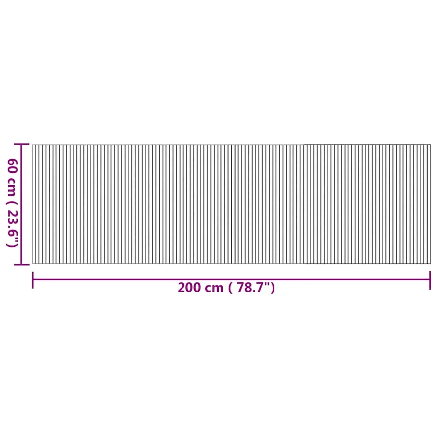 Tapis rectangulaire naturel 60x200 cm bambou - 8