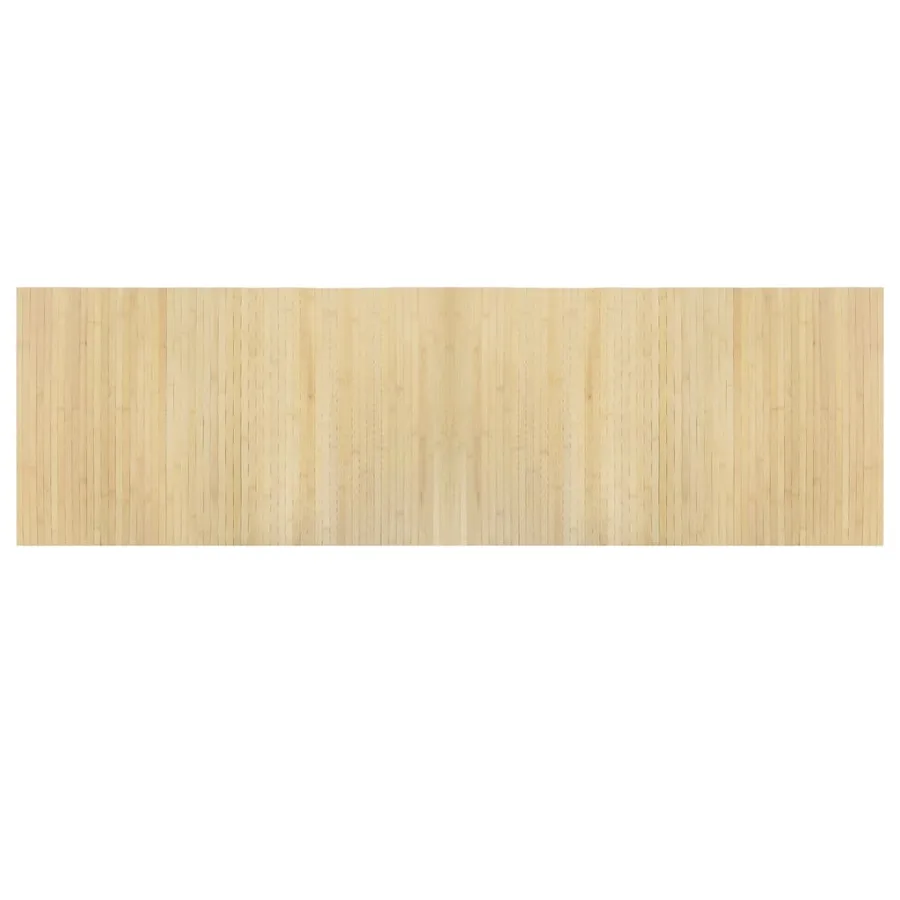 Tapis rectangulaire naturel clair 60x200 cm bambou - 2
