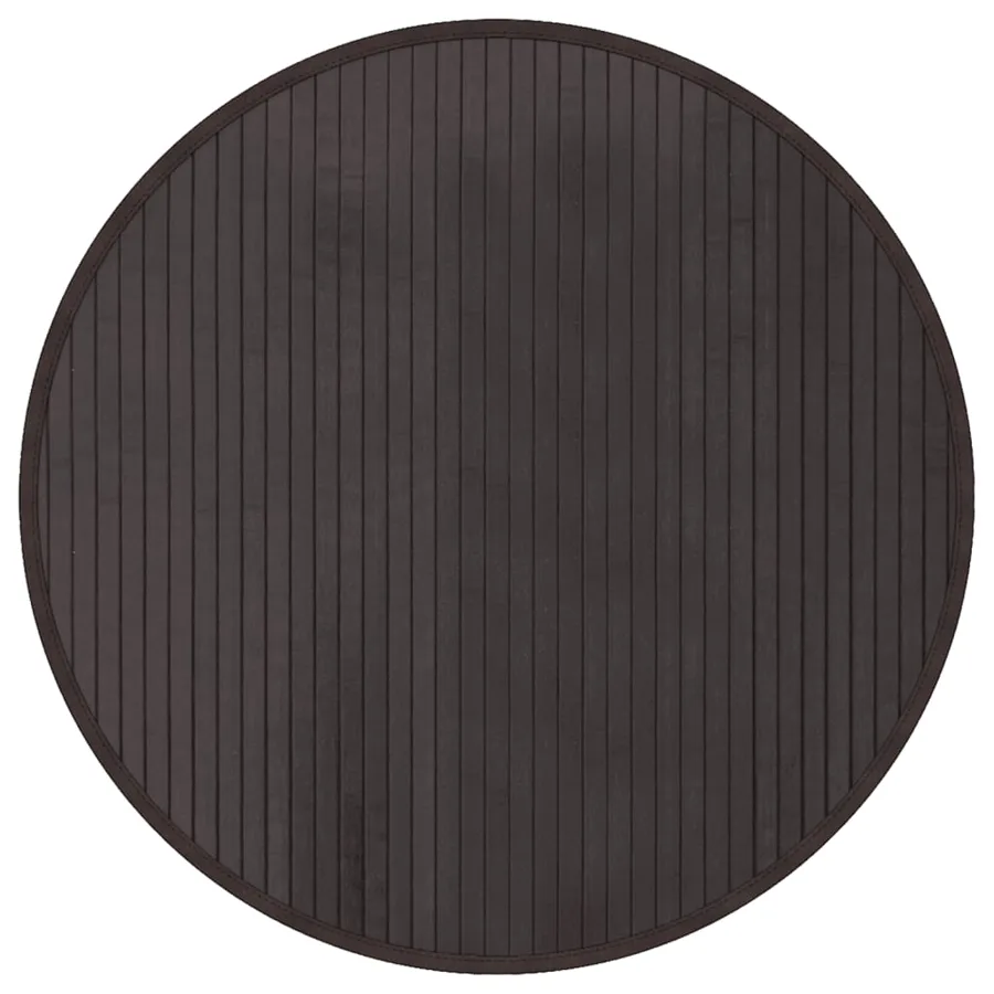 Tapis rond marron foncé 60 cm bambou - 2