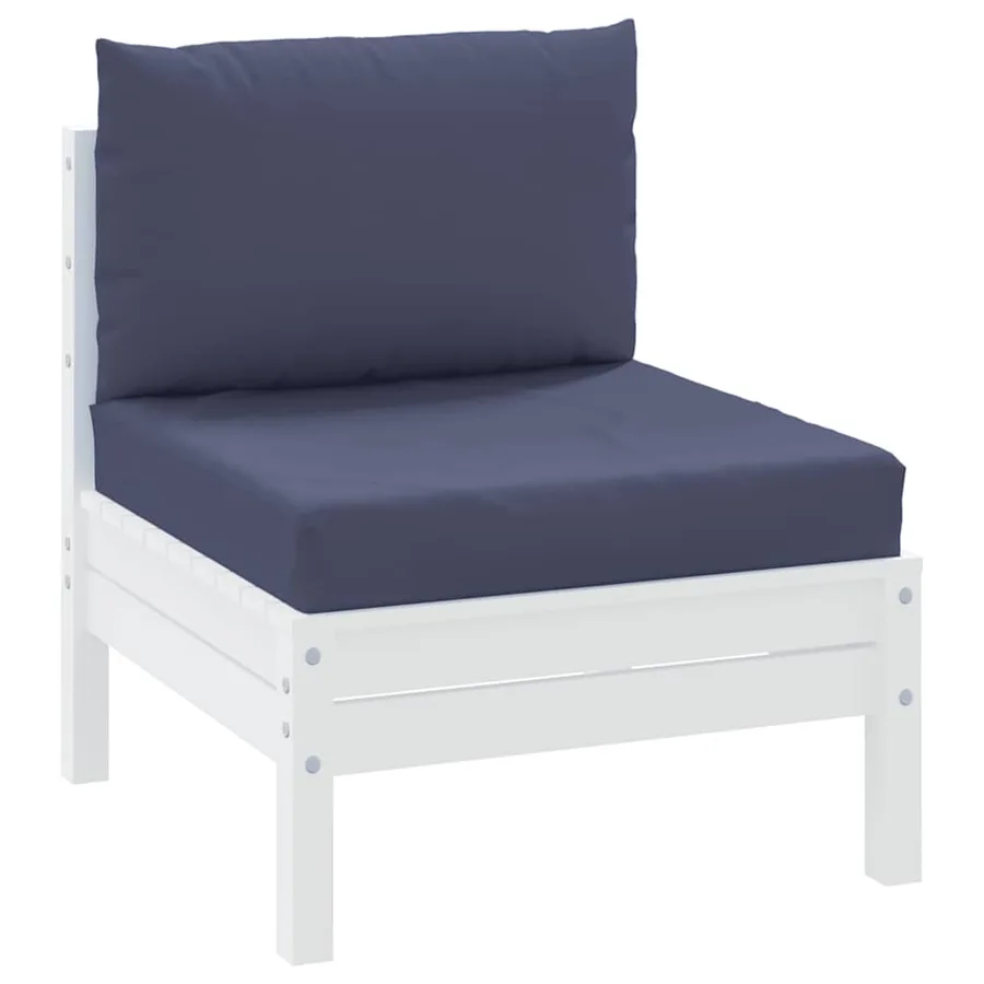 Coussins de palette lot de 2 bleu marine tissu - 3