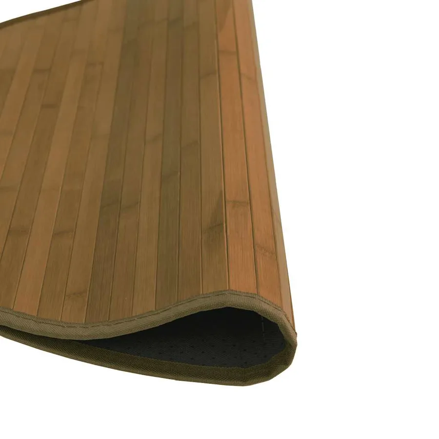 Tapis rond marron 80 cm bambou - 4