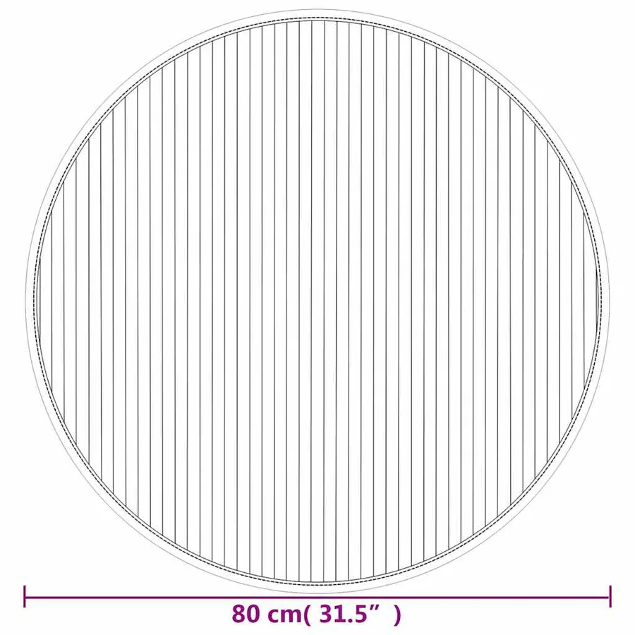 Tapis rond marron 80 cm bambou - 8