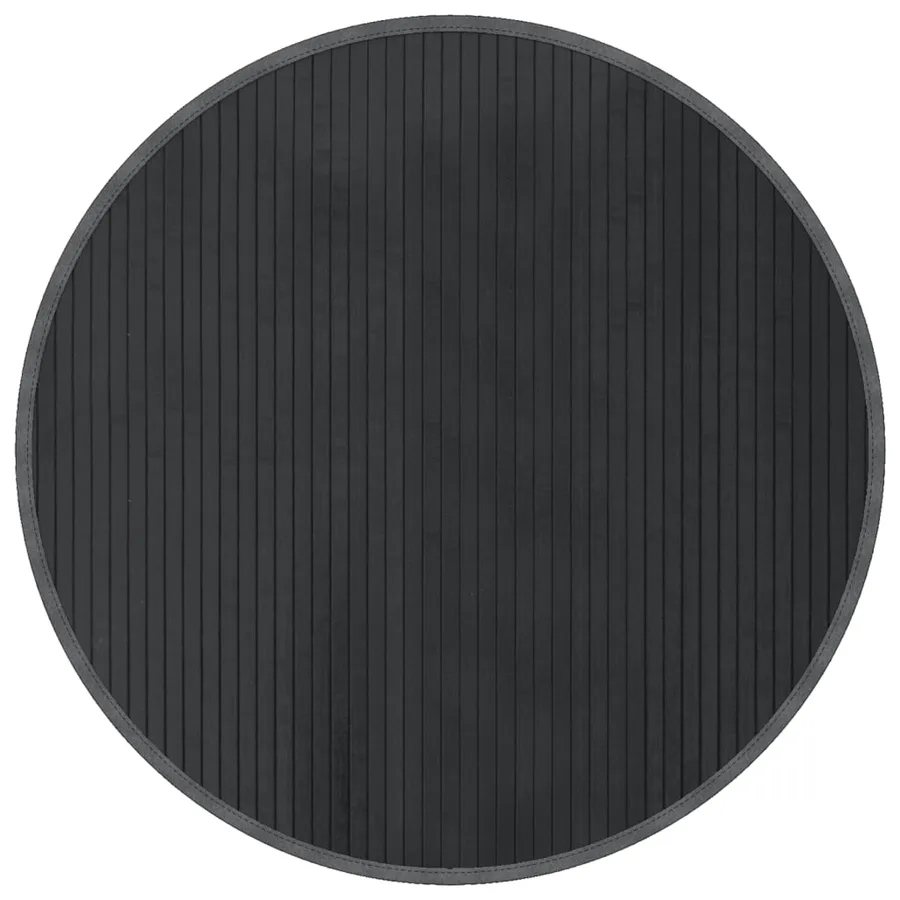 Tapis rond gris 80 cm bambou - 2