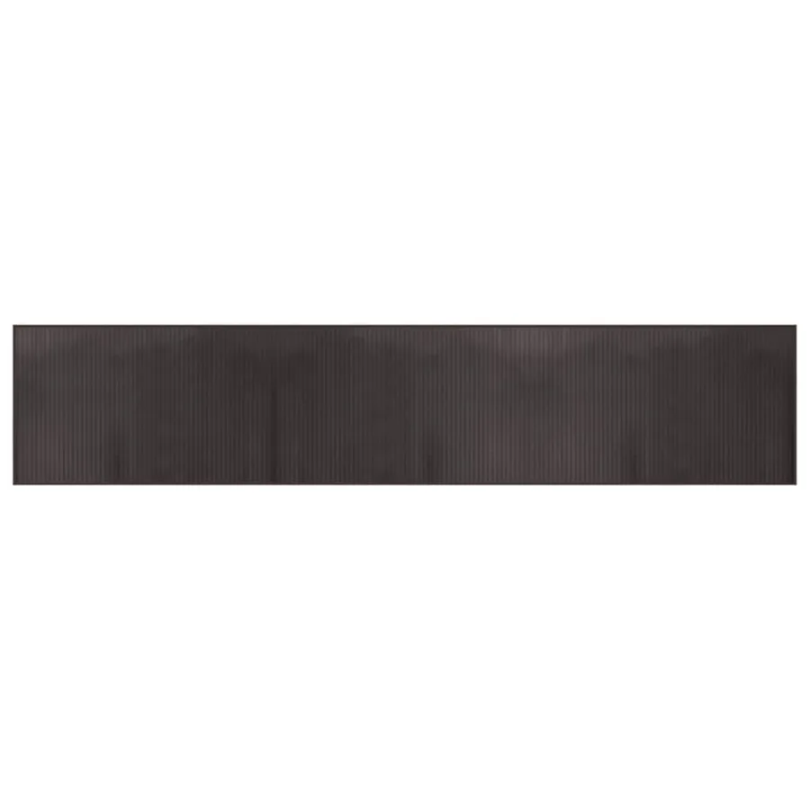 Tapis rectangulaire marron foncé 60x300 cm bambou - 2