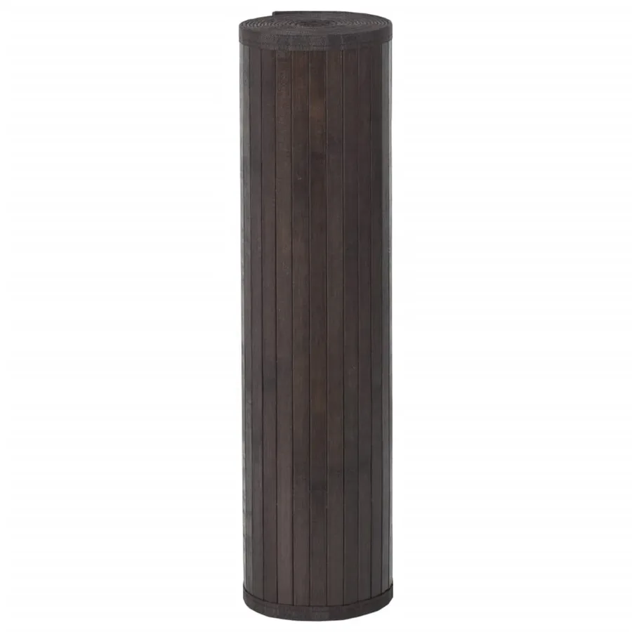 Tapis rectangulaire marron foncé 60x300 cm bambou - 3
