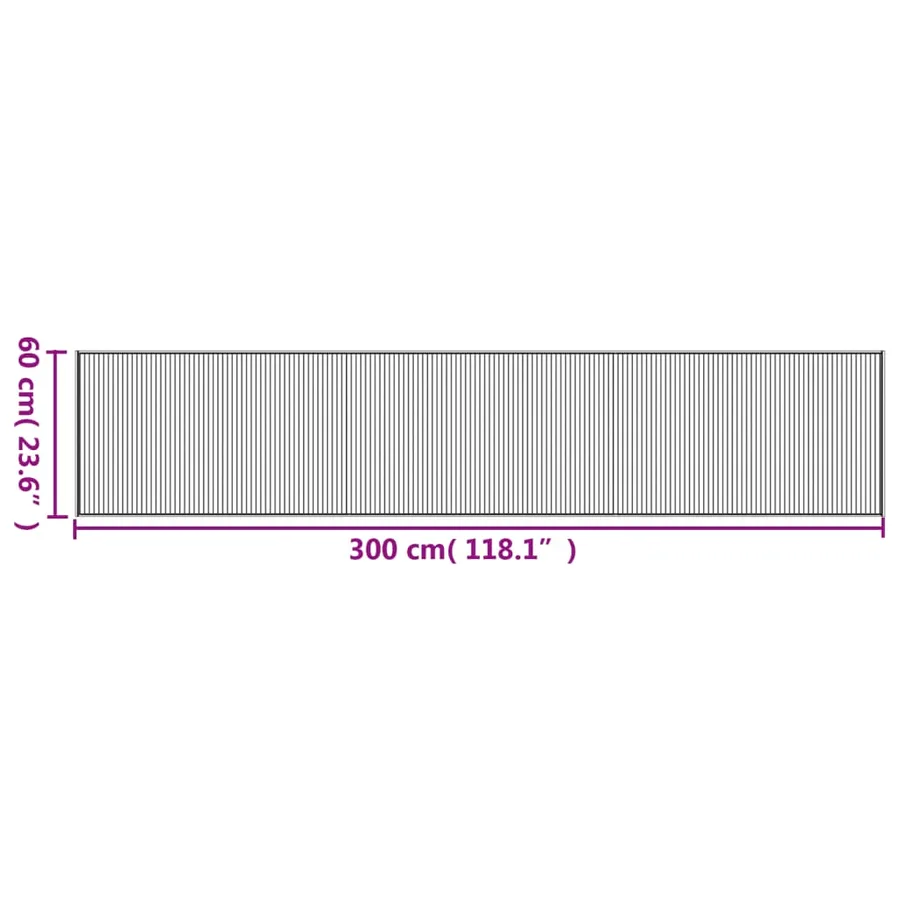 Tapis rectangulaire marron foncé 60x300 cm bambou - 8