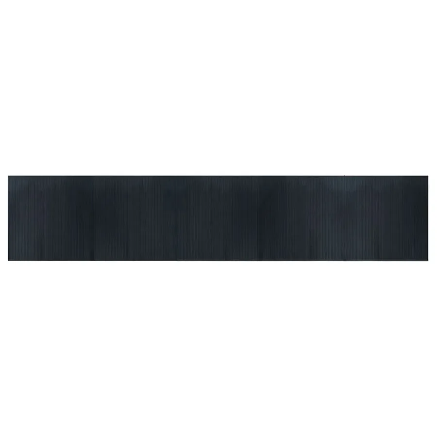 Tapis rectangulaire gris 100x500 cm bambou - 2