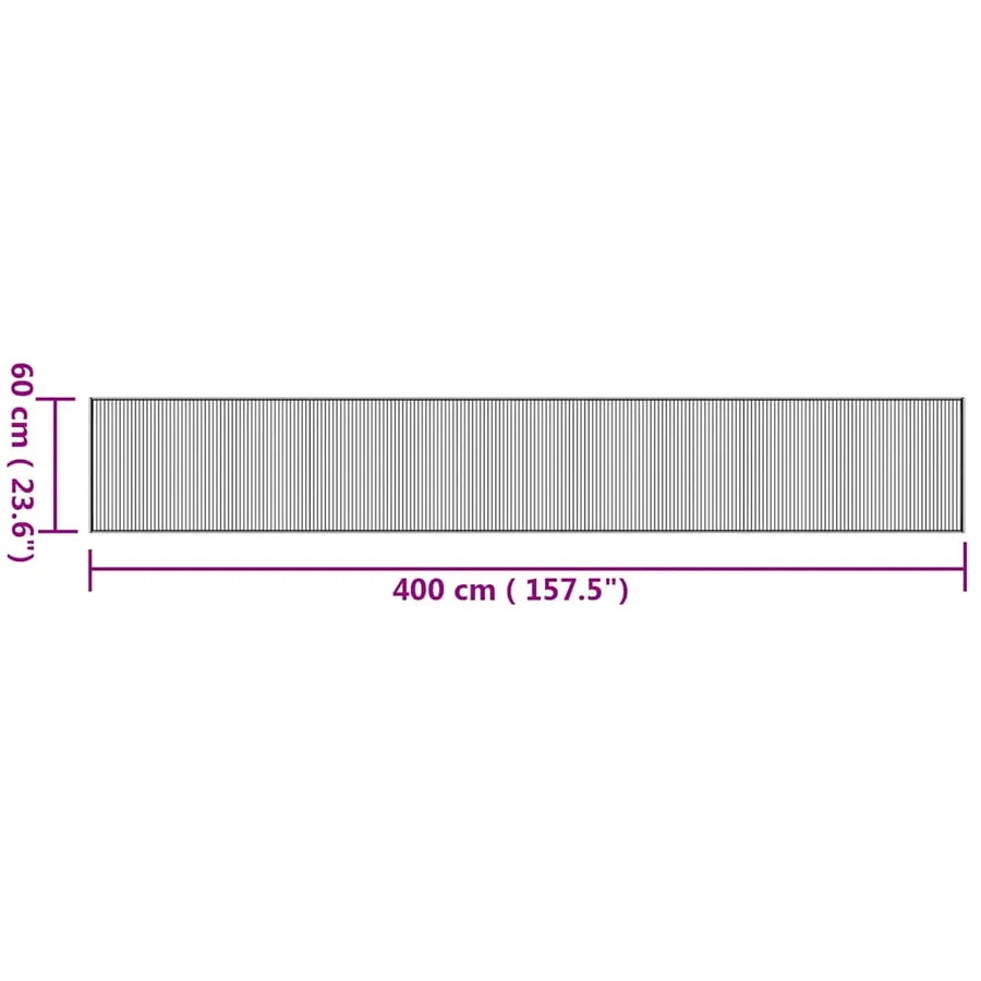 Tapis rectangulaire naturel 60x400 cm bambou - 8