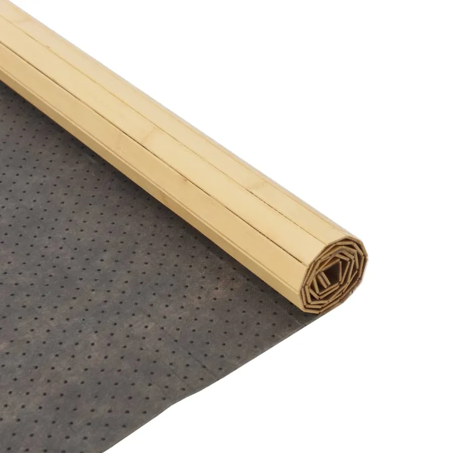 Tapis rectangulaire naturel clair 80x500 cm bambou - 5