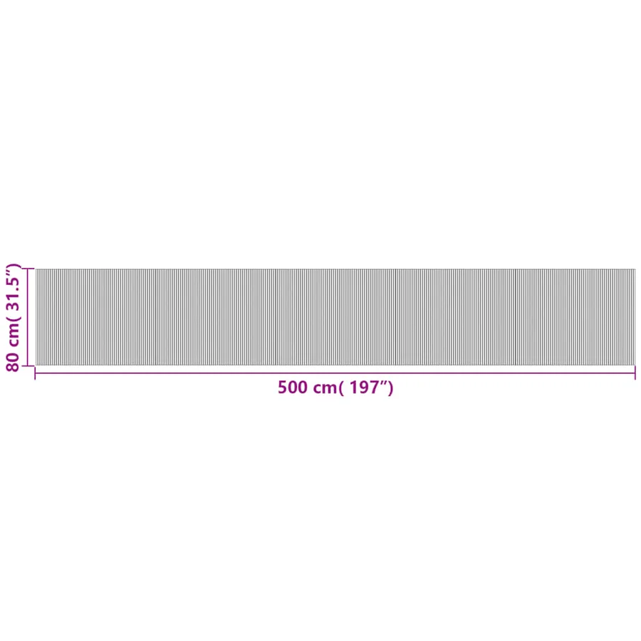 Tapis rectangulaire naturel clair 80x500 cm bambou - 8