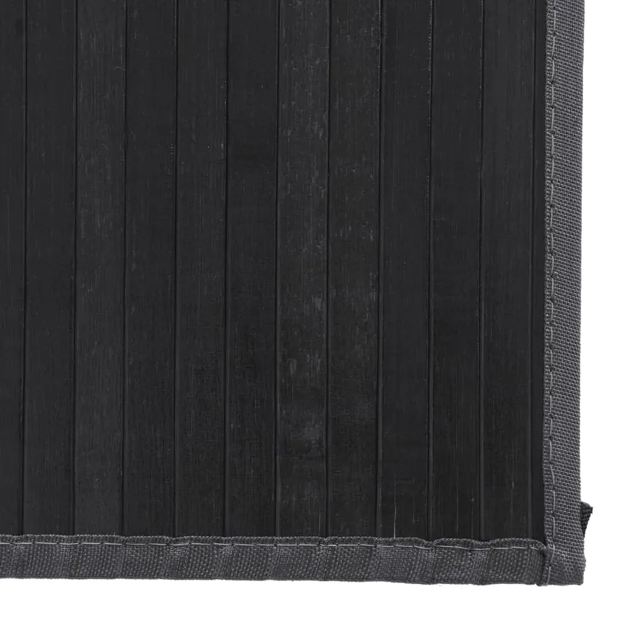 Tapis rectangulaire gris 80x300 cm bambou - 6