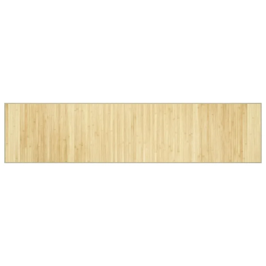 Tapis rectangulaire naturel clair 70x300 cm bambou - 2