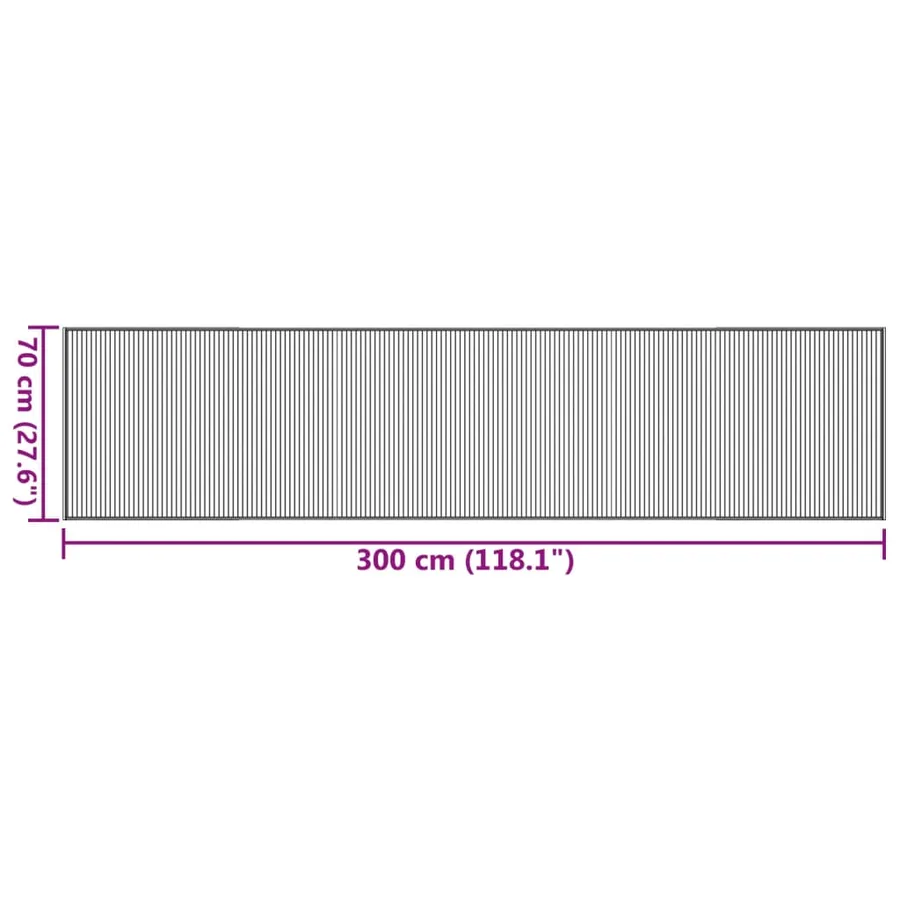 Tapis rectangulaire naturel clair 70x300 cm bambou - 8