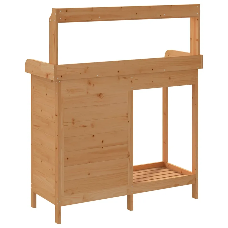 Table de rempotage avec armoire marron bois massif de sapin - 9